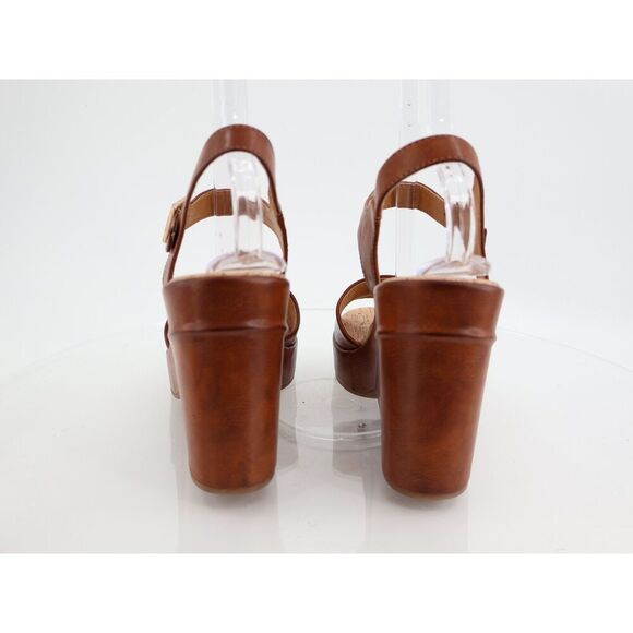 Korks Kork Ease Women Bardot Sandal Sz 11 Block Heel Platform Retro Black Vegan - Picture 5 of 12